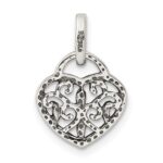 Sterling Silver Antique Heart Charm - Image 3