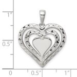 Sterling Silver Diamond-cut Heart Pendant - Image 4