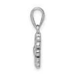 Sterling Silver Rhodium Plated Flower Pendant - Image 2