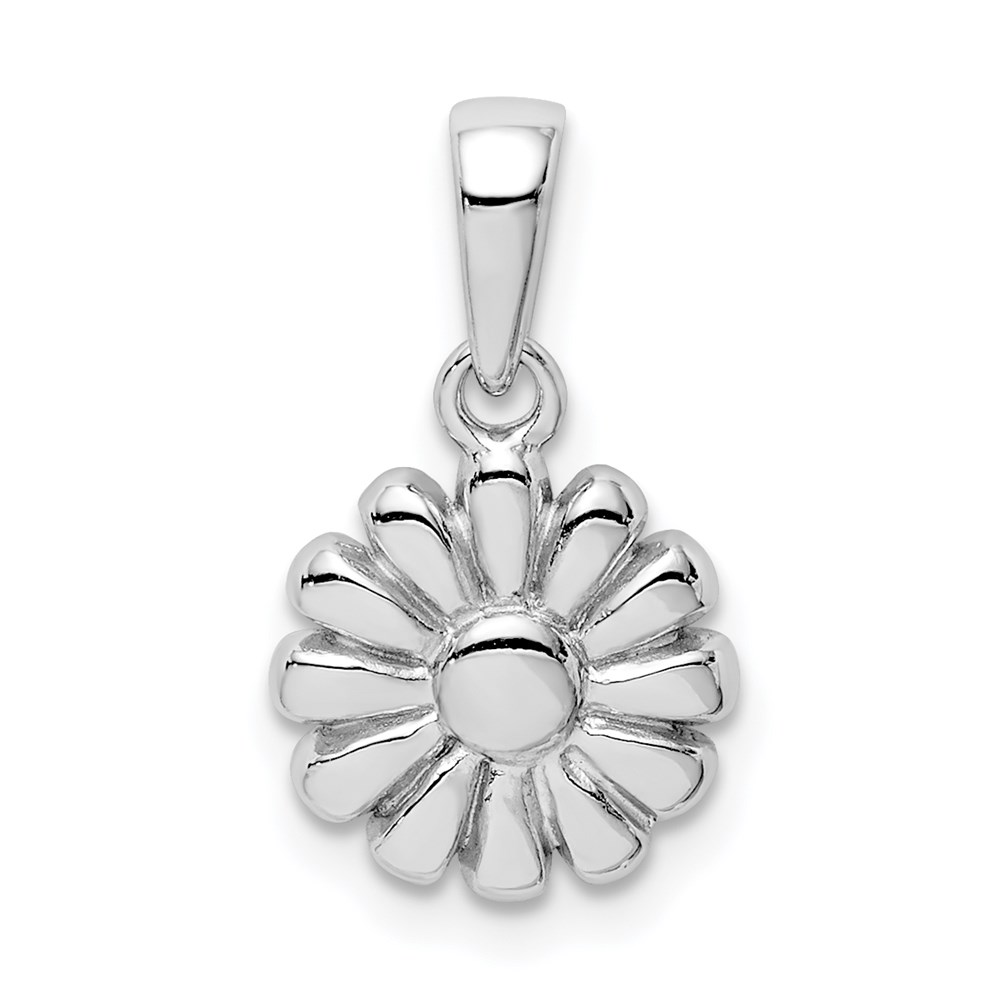 QC9513.jpg Sterling Silver Rhodium Plated Flower Pendant - Image 1
