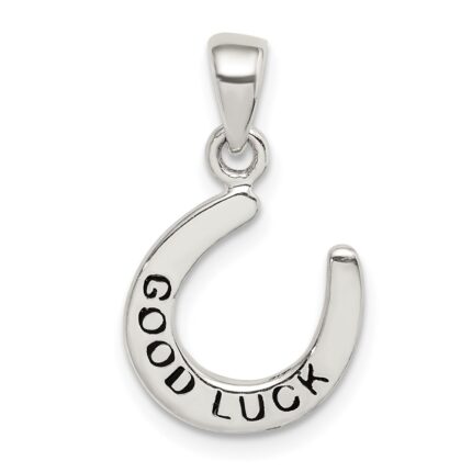 Sterling Silver Enamel Good Luck Horse Shoe Pendant