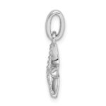 Sterling Silver Rhodium-plated Polished Textured Starfish Pendant - Image 2