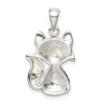 Sterling Silver Rhodium-plated Tan Preciosa Crystal Fox Pendant - Image 3