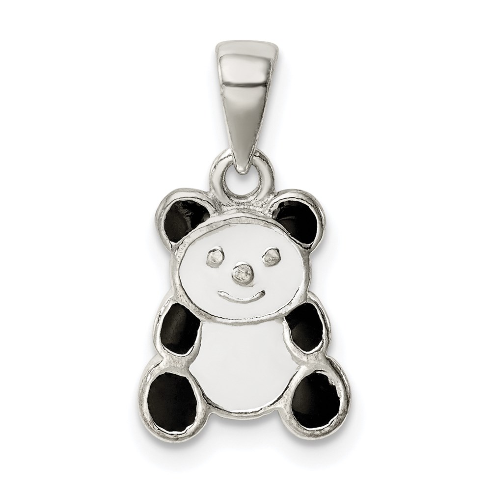 QC9642.jpg Sterling Silver Enamel Panda Pendant - Image 1