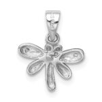 Sterling Silver Rhodium-plated Polished CZ Dragonfly Children's Pendant - Image 3