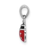 Sterling Silver RH-plated Red & Black Enamel Ladybug Children's Pendant - Image 2