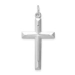 Sterling Silver Platinum-plated Cross Pendant