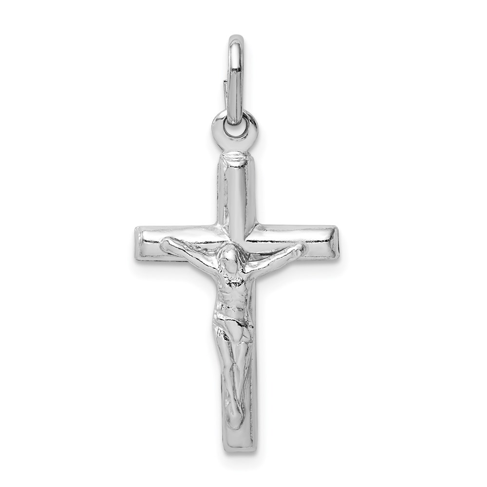 QC9704.jpg Sterling Silver Rhodium-plated Polished Crucifix Cross Pendant - Image 1