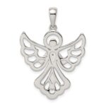 Sterling Silver Diamond & Diamond-cut Angel Pendant - Image 3