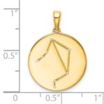 Sterling Silver Gold-plated & CZ Libra Zodiac Pendant - Image 4