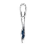 De-Ani Sterling Silver Rhodium-Plated Polished Enameled Blue Whale Tail Slide - Image 2