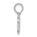 Sterling Silver Rhodium-plated Polished Block Initial -U- Pendant - Image 2