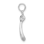 De-Ani Sterling Silver Rhodium-Plated Polished 3D Wishbone Pendant - Image 2