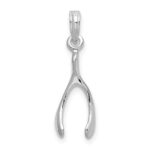 De-Ani Sterling Silver Rhodium-Plated Polished 3D Wishbone Pendant - Image 3