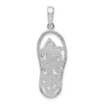 De-Ani Sterling Silver Rhodium-Plated 3D Cut-Out Flowers Flip-flop Pendant - Image 3