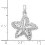 De-Ani Sterling Silver Rhodium-Plated Polished Cut-Out Filigree Starfish Pendant - Image 4