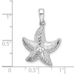 De-Ani Sterling Silver Rhodium-Plated Diamond-Cut Small Starfish Pendant - Image 4