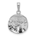 De-Ani Sterling Silver Rhodium-Plated Polished Sand Dollar Pendant - Image 3