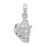 De-Ani Sterling Silver Rhodium-Plated Polished 3D Conch Pendant - Image 4