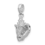 De-Ani Sterling Silver Rhodium-Plated Polished 3D Conch Pendant - Image 7