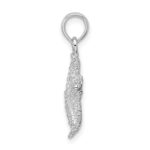 De-Ani Sterling Silver Rhodium-Plated Polished Beaded Starfish Pendant - Image 2