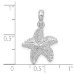 De-Ani Sterling Silver Rhodium-Plated Polished Beaded Starfish Pendant - Image 6