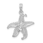 De-Ani Sterling Silver Rhodium-Plated Polished Pierced Starfish Pendant - Image 5