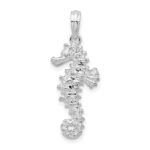 De-Ani Sterling Silver Rhodium-Plated Polished 3D Seahorse Pendant