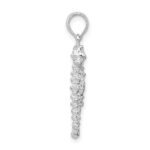 De-Ani Sterling Silver Rhodium-Plated Polished 3D Seahorse Pendant - Image 3