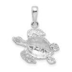 De-Ani Sterling Silver Rhodium-Plated Polished Large Sea Turtle Pendant - Image 4