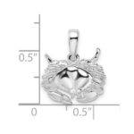 De-Ani Sterling Silver Rhodium-Plated Polished Stone Crab Pendant - Image 6