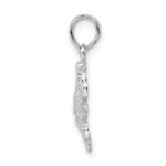 De-Ani Sterling Silver Rhodium-Plated Polished Blue Crab Pendant - Image 3