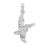 De-Ani Sterling Silver Rhodium-Plated Polished 3D Flying Pelican Pendant - Image 5