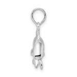 De-Ani Sterling Silver Rhodium-Plated Polished 3D Jumping Dolphin Pendant - Image 3