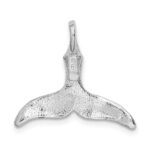 De-Ani Sterling Silver Rhodium-Plated Polished Whale Tail Pendant - Image 4