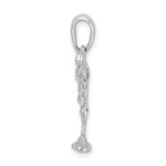 De-Ani Sterling Silver Rhodium-Plated Polished 3D Flamingo Pendant - Image 3