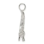 De-Ani Sterling Silver Rhodium-Plated Polished 3D Alligator Pendant - Image 3