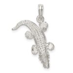 De-Ani Sterling Silver Rhodium-Plated Polished 3D Alligator Pendant - Image 6