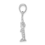 De-Ani Sterling Silver Rhodium-Plated Polished and Textured 3D Two Palm Trees Pendant - Image 2