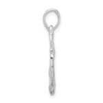 De-Ani Sterling Silver Rhodium-Plated Polished and Textured 3D Anchor with Rope Pendant - Image 3