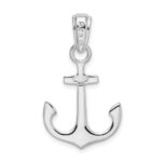 De-Ani Sterling Silver Rhodium-Plated Polished 3D Anchor Pendant - Image 4