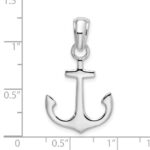 De-Ani Sterling Silver Rhodium-Plated Polished 3D Anchor Pendant - Image 6