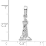 De-Ani Sterling Silver Rhodium-plated Polished 3D Cape Hatteras Lighthouse Pendant - Image 6