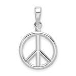 De-Ani Sterling Silver Rhodium-Plated Polished Peace Symbol Pendant - Image 5
