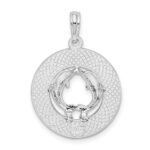 De-Ani Sterling Silver Rhodium-Plated Textured Turks and Caicos Dolphins Pendant - Image 5