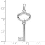 De-Ani Sterling Silver Rhodium-Plated 3D Key to My Heart Key Pendant - Image 7