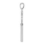 De-Ani Sterling Silver Rhodium-Plated 3D Key to My Heart Heart Top Key Pendant - Image 3
