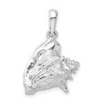 De-Ani Sterling Silver Rhodium-Plated Polished 3D Conch Shell Pendant - Image 4