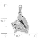 De-Ani Sterling Silver Rhodium-Plated Polished 3D Conch Shell Pendant - Image 8