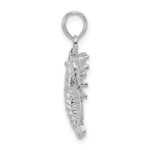De-Ani Sterling Silver Rhodium-Plated Polished Small Florida Lobster Pendant - Image 2